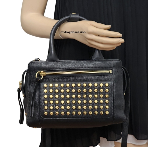 Michael Kors Small Studded Crossbody Black - Picture 1 of 10